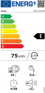 Candy CDPH 2L1047B szabadonálló mosogatógép fekete