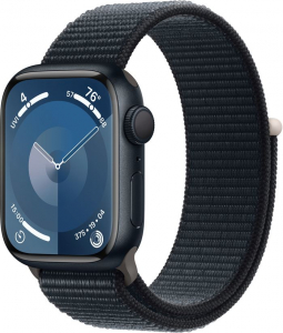 Apple Watch Series 9 (GPS + Cellular) 41mm éjfekete alumíniumtok, éjfekete szíj (MRHU3QF/A)