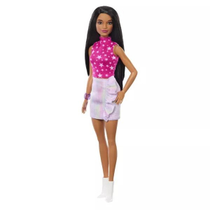 Mattel Barbie: Fashionista 65. évfordulós baba csillagos pink topban (HRH13)