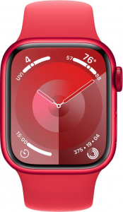 Apple Watch Series 9 (GPS + Cellular) 41mm (PRODUCT)RED alumíniumtok, (PRODUCT)RED sportszíj S/M méret (MRY63QF/A)