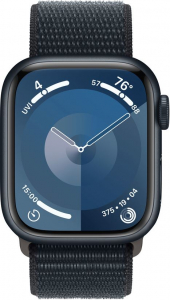 Apple Watch Series 9 (GPS + Cellular) 41mm éjfekete alumíniumtok, éjfekete szíj (MRHU3QF/A)