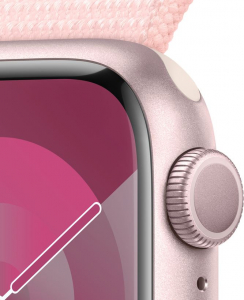 Apple Watch Series 9 GPS 45mm rózsaszín alumíniumtok, rózsaszín szíj (MR9J3QF/A)