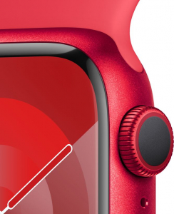 Apple Watch Series 9 (GPS + Cellular) 41mm (PRODUCT)RED alumíniumtok, (PRODUCT)RED sportszíj S/M méret (MRY63QF/A)