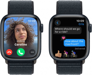 Apple Watch Series 9 (GPS + Cellular) 41mm éjfekete alumíniumtok, éjfekete szíj (MRHU3QF/A)
