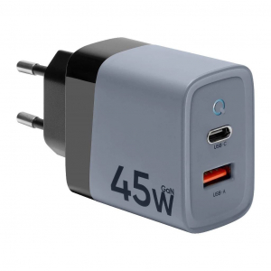 Tactical Microgrid GaN 45W USB-A + USC-C hálózati töltő szürke (129684)