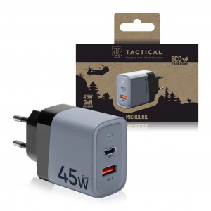 Tactical Microgrid GaN 45W USB-A + USC-C hálózati töltő szürke (129684)