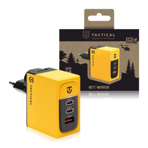 Tactical Nett Warrior GaN 100W USB-A + 2x USB-C hálózati töltő sárga (129686)