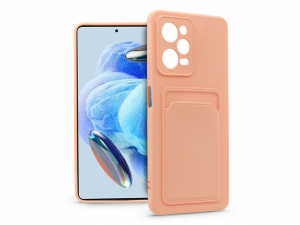 Haffner Card Case Xiaomi Redmi Note 12 Pro 5G/Poco X5 Pro 5G szilikon tok kártyatartóval rózsaszín (PT-6782)