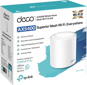 TP-Link Deco X60 AX5400 Mesh Wi-Fi 6 rendszer (1-pack)