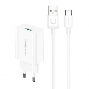 Usams T48OCLN01 hálózati adapter USB-C kábellel 1m fehér