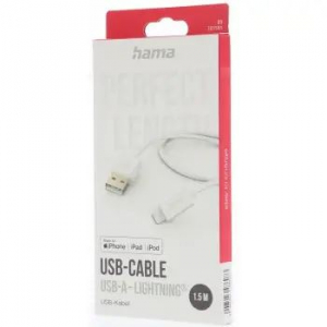 Hama USB-A - Lightning kábel 1,5m fehér (201581)