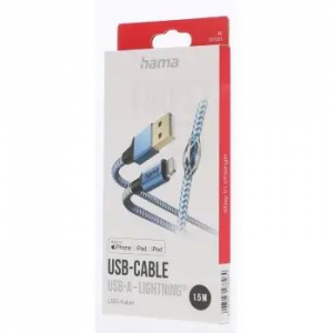 Hama USB-A - Lightning kábel 1,5m kék (201553)