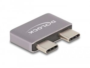 Delock USB Type-C adapter USB 40 Gbps 2 x apa – 2 x anya port védővel fém (60055)