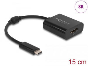 Delock USB Type-C adapter HDMI (DP Alt Mode) 8K-hez HDR funkcióval fekete (64175)