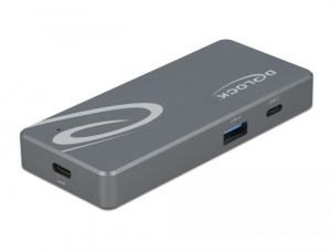 Delock USB Type-C kártyaolvasó CFast és SD memóriakártyákhoz + USB Hub A-típusú és USB Type-C porttal (91754)