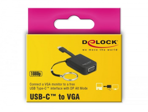 Delock USB Type-C adapter VGA-hoz (DP Alt Mode) - kulcstartón (63941)