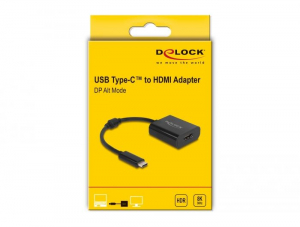 Delock USB Type-C adapter HDMI (DP Alt Mode) 8K-hez HDR funkcióval fekete (64175)