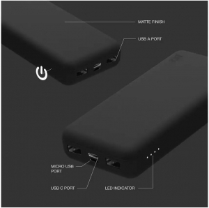 Juice ECO Max 2x USB-A - USB-C - Micro USB Power Bank 20000mAh fekete (JU194815)