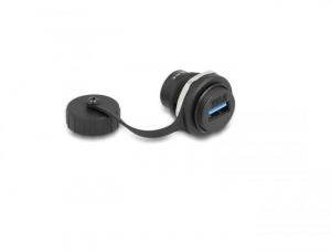 Delock USB 3.2 Gen 1 A-típusú beépített csatlakozó védő fedéllel IP67 por- és vízálló (86961)