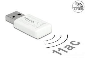 Delock USB 3.0 kétsávos WLAN ac/a/b/g/n Micro Stick 867 Mb/s fehér (12770)