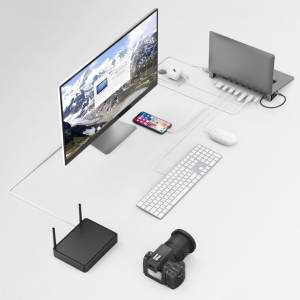 Hama notebook dokkoló adapter USB-C 9in1 4xUSB3.1, HDMI, LAN, USB-C, PD, SD szürke (200103)