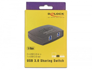 Delock USB 3.0-s megoszt&aacute;si kapcsol&oacute; 2 &ndash; 1 (87723)