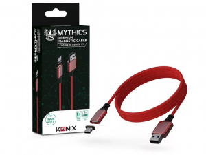 Konix Mythics USB-A - USB-C Xbox Series X/S kontroller töltő kábel mágneses fejjel 3m piros (KX-MCC-SERX-R)