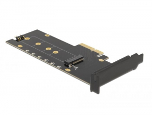 Delock PCI Express x4-k&aacute;rtya - 1 x belső NVMe M.2 Key M hűtőbord&aacute;val &eacute;s RGB LED megvil&aacute;g&iacute;t&aacute;ssal - alacsony profil&uacute; (89013)