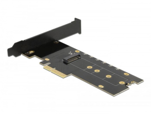 Delock PCI Express x4-k&aacute;rtya - 1 x belső NVMe M.2 Key M hűtőbord&aacute;val &eacute;s RGB LED megvil&aacute;g&iacute;t&aacute;ssal - alacsony profil&uacute; (89013)