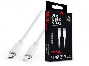 Maxlife TF-0182 USB-C - USB-C töltőkábel 2m fehér