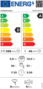 LG F4DR510S1W mosó-szárítógép