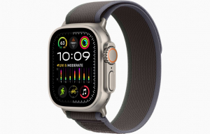 Apple Watch Ultra 2 GPS + Cellular 49mm titántok, kék-fekete terep pánt (S/M) (MRF53FD/A)