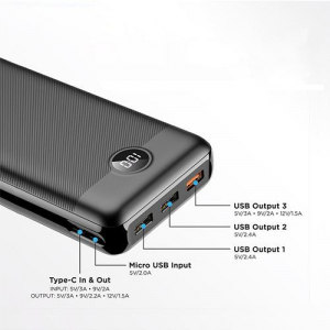 VegerPower VP3008PD Power Bank 30000mAh fekete