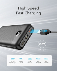 VegerPower VP3008PD Power Bank 30000mAh fekete