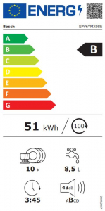 Bosch SPV6YMX08E beépíthető mosogatógép