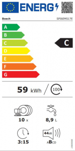 Bosch SPI6EMS17E beépíthető mosogatógép