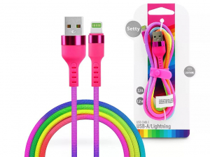 Setty USB-A - Lightning töltőkábel 1,2m színes (SE094162)