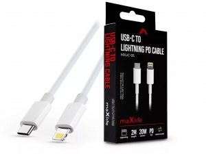 Maxlife MXUC-05 USB-C - Lightning töltőkábel 2m fehér (TF-0138)