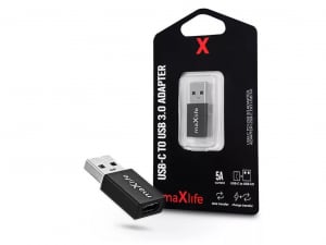 Maxlife adapter USB-A USB-C 3.0 fekete (TF-0129)