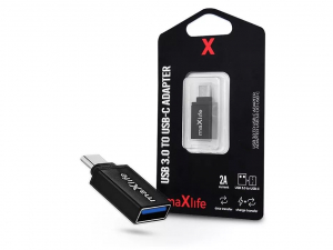 Maxlife USB-A – USB-C OTG adapter fekete (TF-0130)