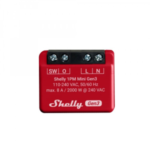 Shelly PLUS 1PM MINI Gen3 Wi-Fi + Bluetooth okosrelé áramfogyasztás-méréssel (ALL-REL-PLUSMINI1PM-R3)