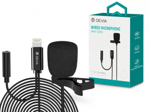 Devia Smart univerzális vezetékes mikrofon Lightning 1.5m fekete (ST354083)