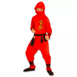 Piros sárkány ninja jelmez 158cm-es méret (1338)