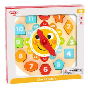 Tooky Toy: fából készült ketyegő óra puzzle (TL675)