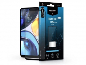 MyScreen Protector Diamond Glass Lite Edge2.5D Full Glue Motorola Moto G22 edzett üveg képernyővédő fólia fekete (LA-2314)