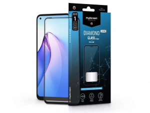 MyScreen Protector Diamond Glass Lite Edge2.5D Full Glue Oppo Reno8 5G edzett üveg képernyővédő fólia fekete kerettel (LA-2283)