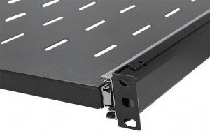 Stalflex rack szekrény kihúzható polc 1U 19" 450mm fekete (RSR19-1U-450B)