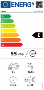 Candy CP 6E51LW asztali mosogatógép fehér