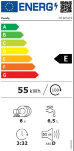 Candy CP 6E51LS asztali mosogatógép inox