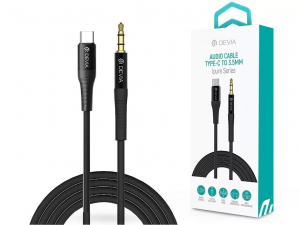 Devia USB-C - 3.5mm jack kábel 1m fekete (ST365683)